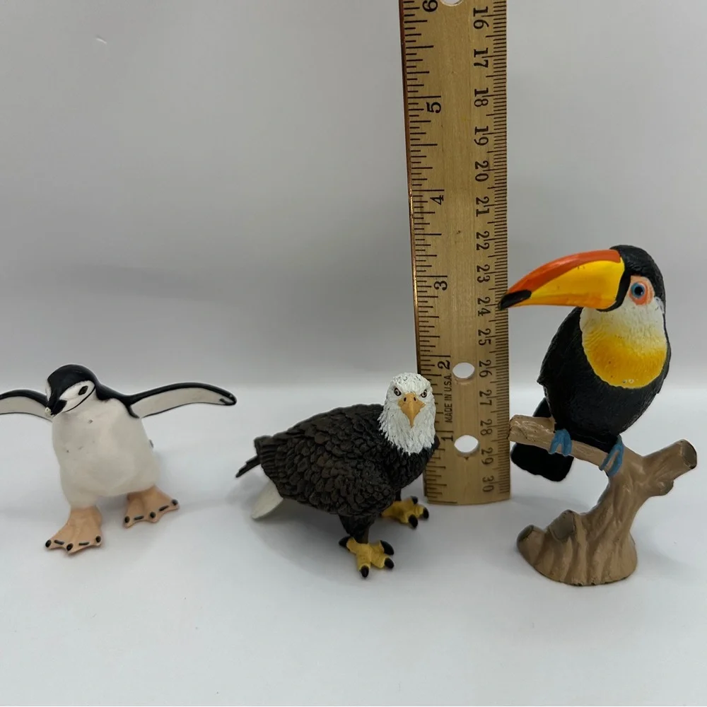 4/$25 -‎ Safari Ltd. Set of 3 Bird Figures - Penguin Eagle Toucan